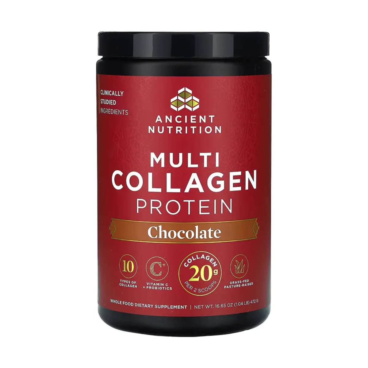 Ancient Nutrition Proteína de Multicolágeno 472g Sabor Chocolate - Hi Vitamins
