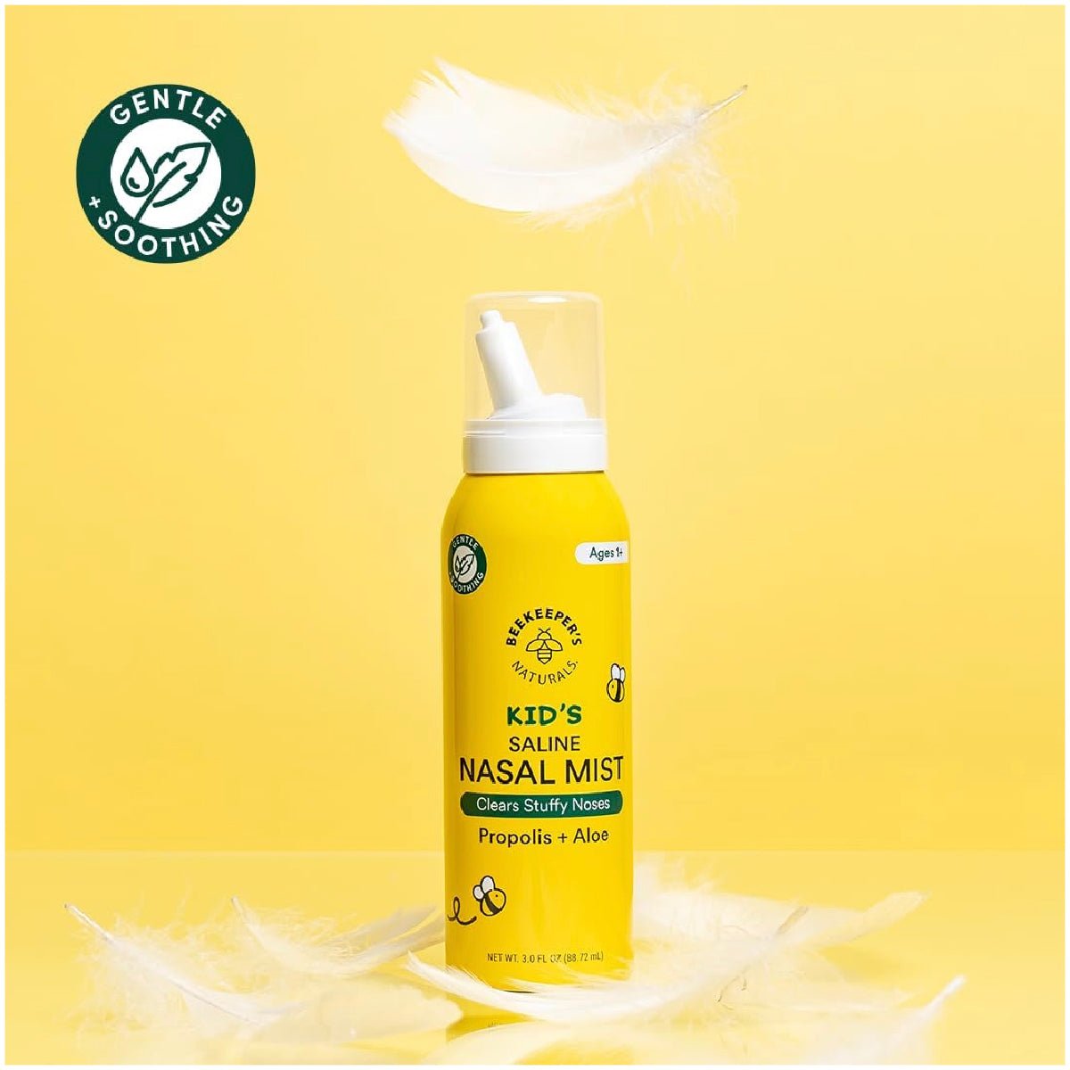 Beekeeper's Naturals Nebulizador Nasal Salino Infantil 88.72 ml Limpieza Nasal e Hidratación con Aloe y Propóleo - Hi Vitamins