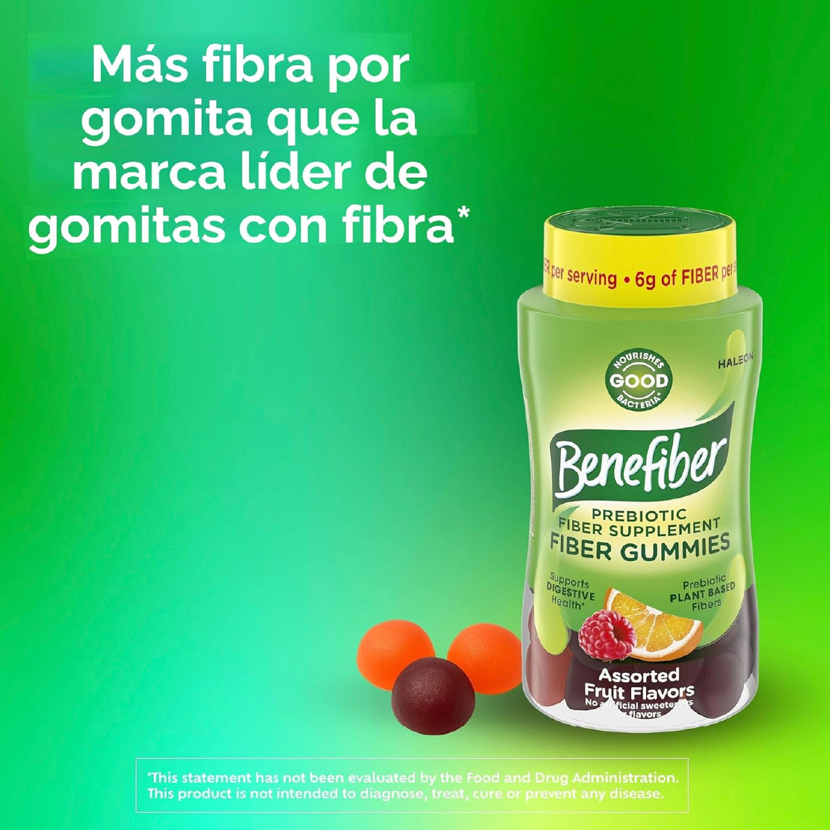 Benefiber Gomitas de Fibra Prebiótica 81 Gomitas Apoyo Salud Digestiva y Bienestar Intestinal|