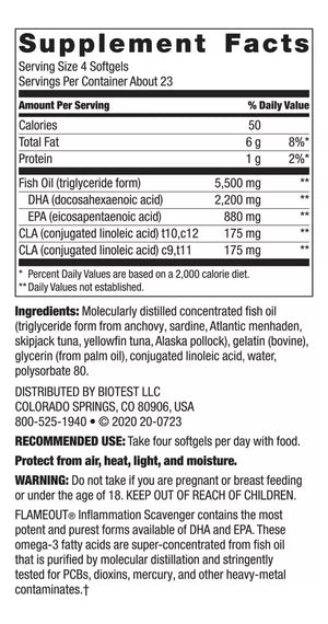 Biotest Flame Out Fish Oil Brain Health 90 Sof