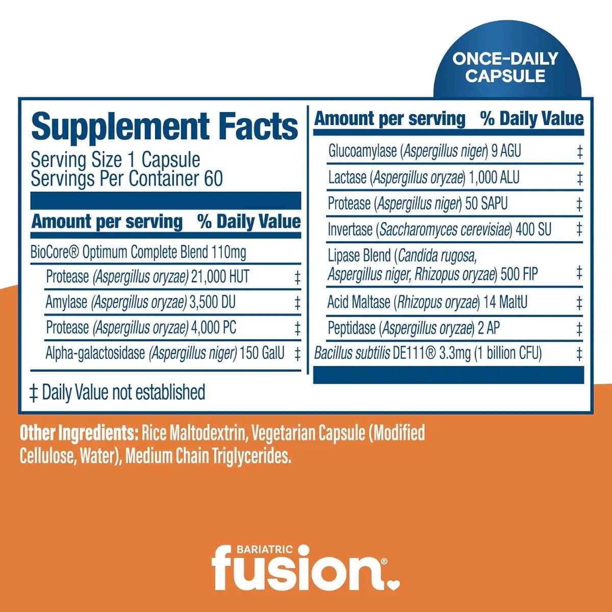 Bariatric Fusion Apoyo Digestivo: Enzimas y Probióticos 60 Cápsulas - Hi Vitamins
