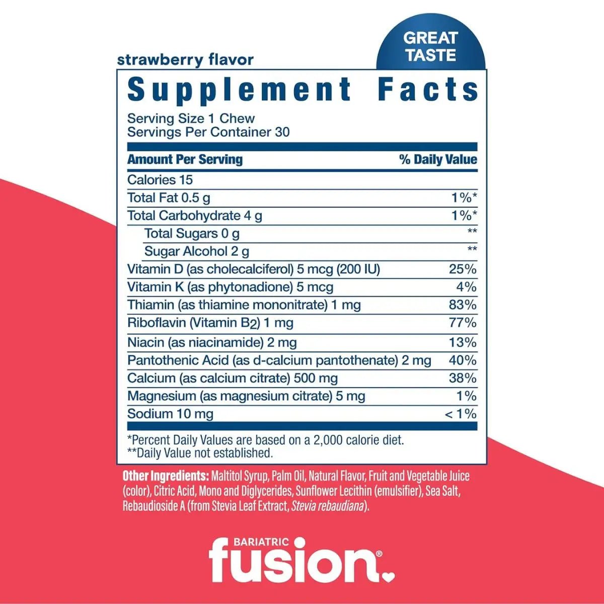 Bariatric Fusion Citrato de Calcio Bariatrico con Vitamina D3 90 Chews - Hi Vitamins