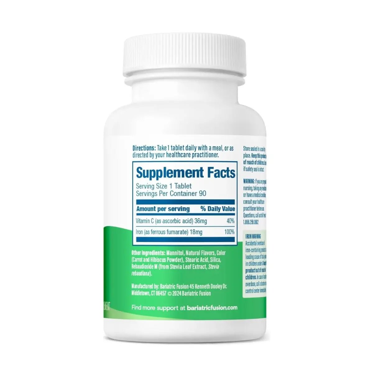 Bariatric Fusion Hierro 18 Mg + Vitamina C Sabor Sandía Fresa 90 Tabletas - Hi Vitamins