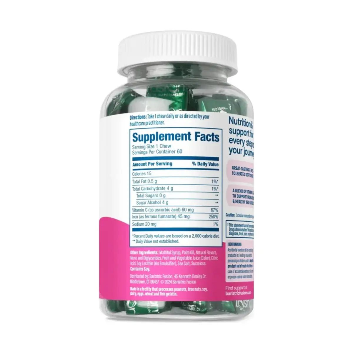 Bariatric Fusion Hierro 45 Mg 60 Masticables Sabor Sandía - Hi Vitamins