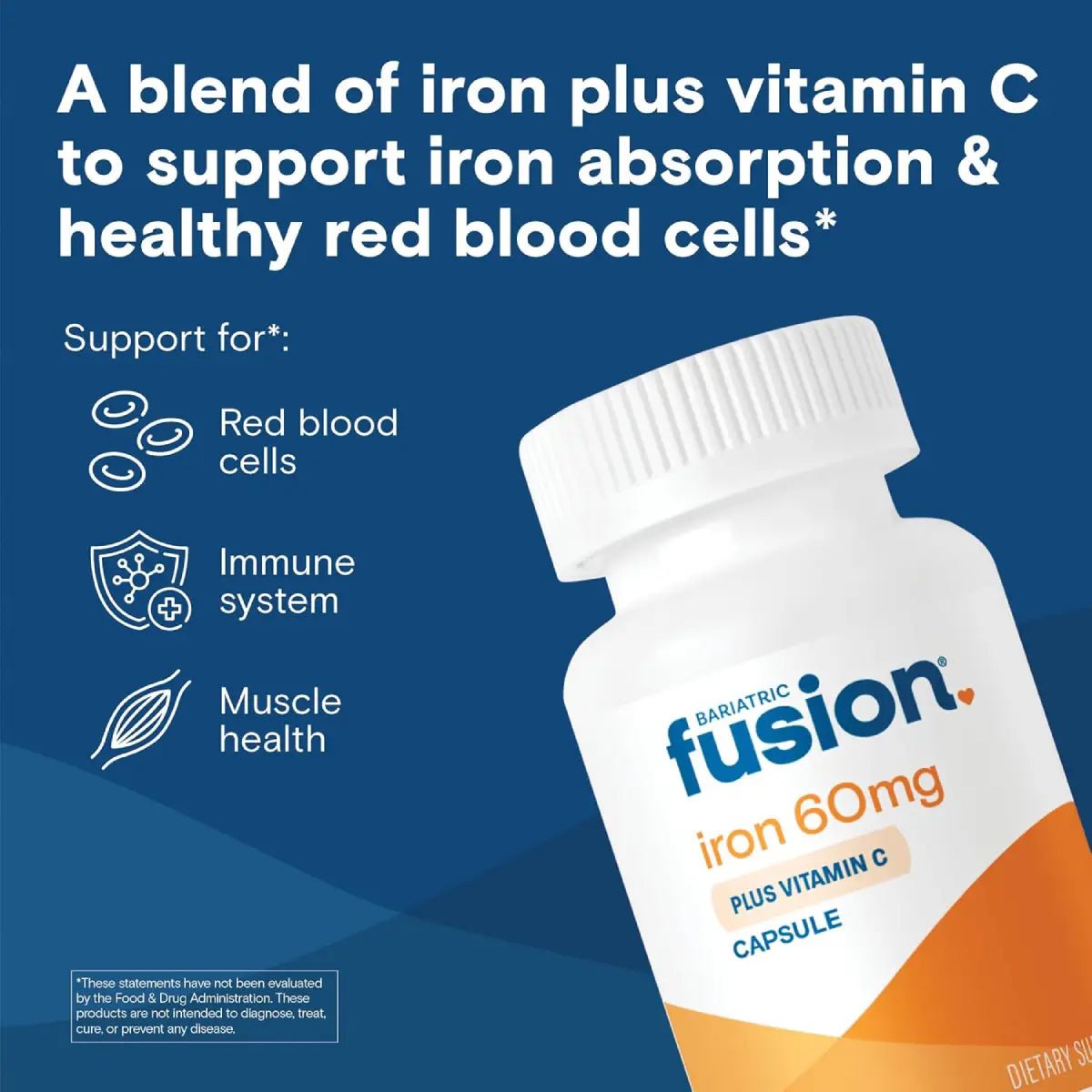Bariatric Fusion Hierro 60 mg Vitamina C 60 Cápsulas - Hi Vitamins