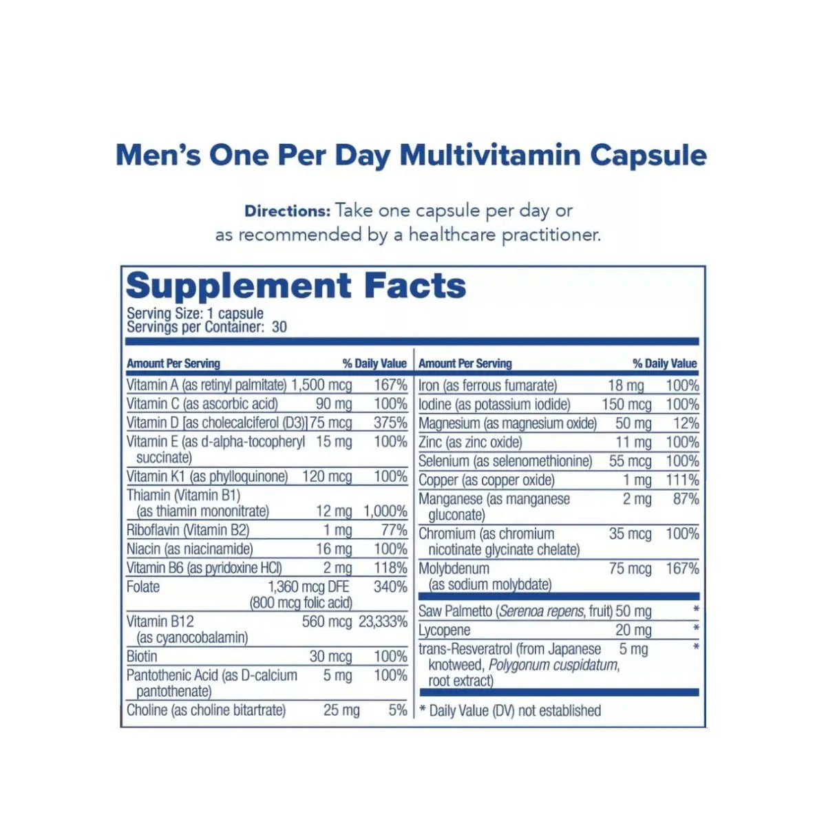 Bariatric Fusion® Multivitamínico para Hombre One Per Day 30 Cápsulas - Hi Vitamins