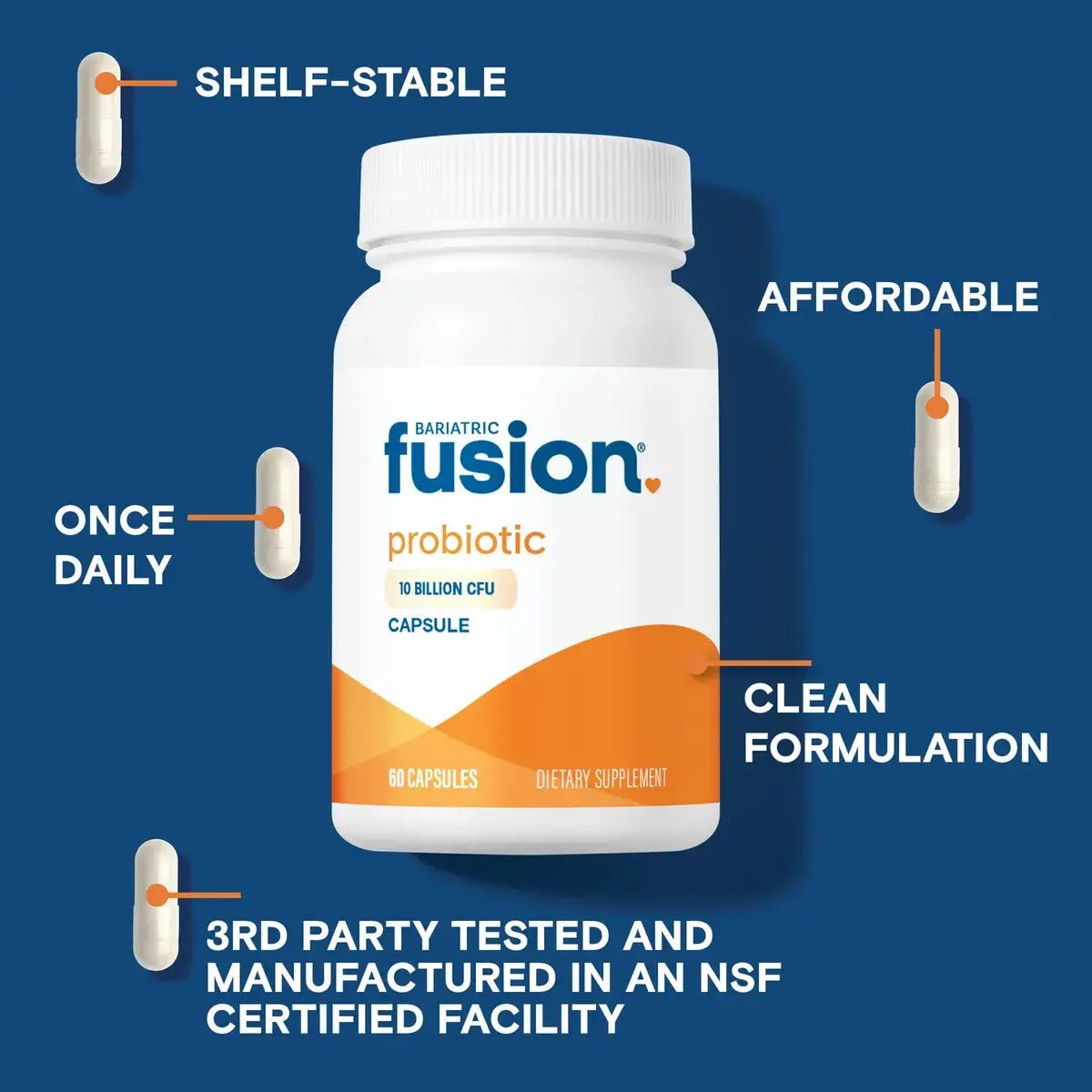 Bariatric Fusion Probiótico 10 Billion CFU 60 cápsulas - Hi Vitamins