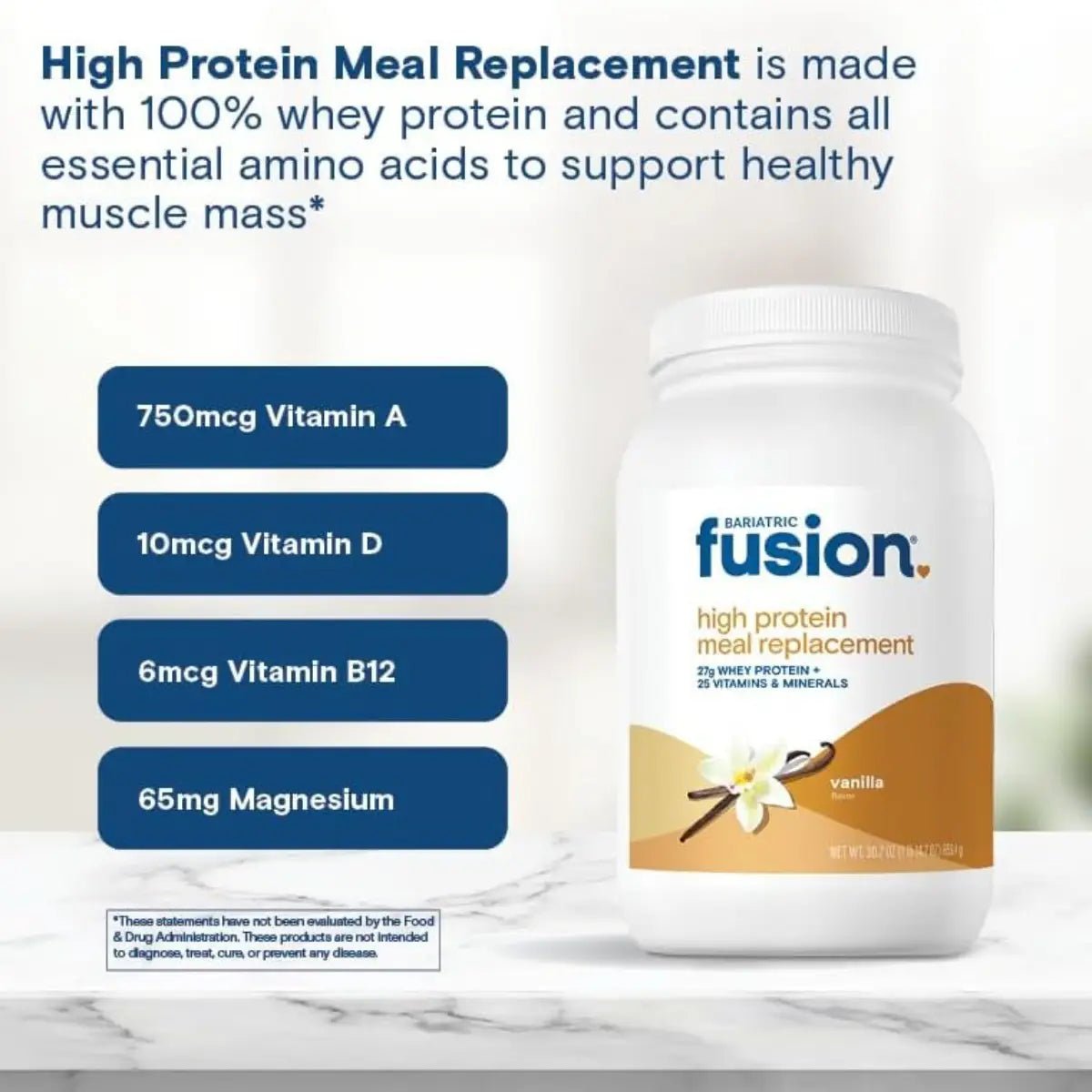 Bariatric Fusion Suplemento Alimenticio Alto en Proteína 869.4g sabor Vainilla - Hi Vitamins