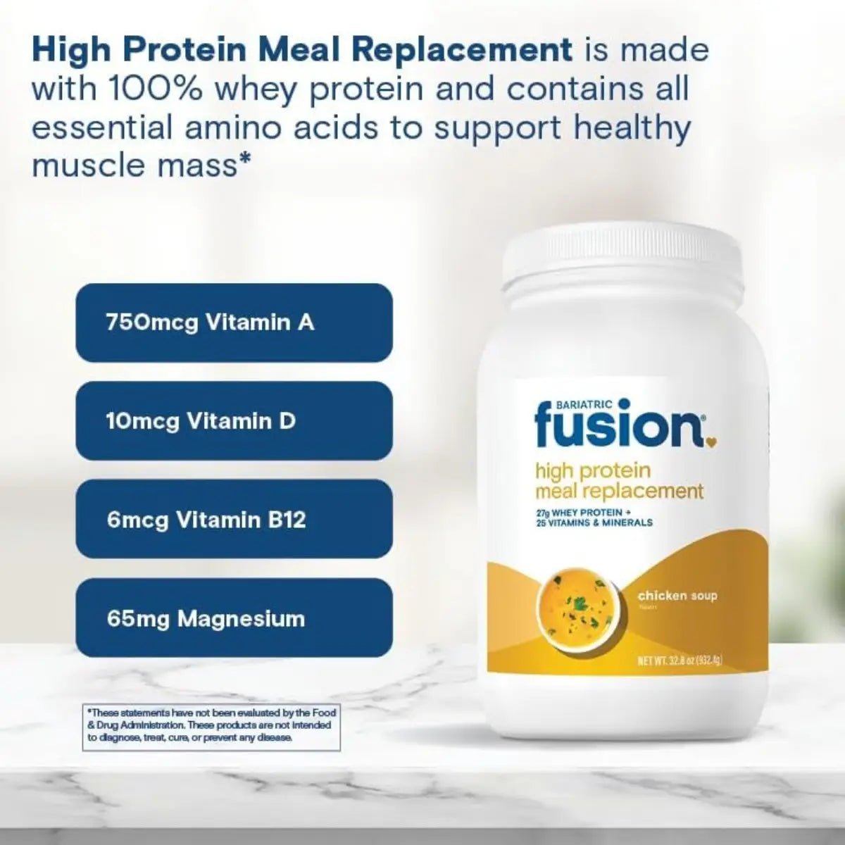 Bariatric Fusion Suplemento Alimenticio Alto en Proteína 932.4g sabor Sopa de Pollo - Hi Vitamins