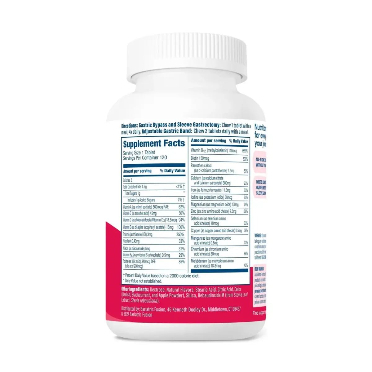 Bariatric Fusion® Complete Vitamin & Mineral 120 Tabletas Sabor Fresa - Hi Vitamins