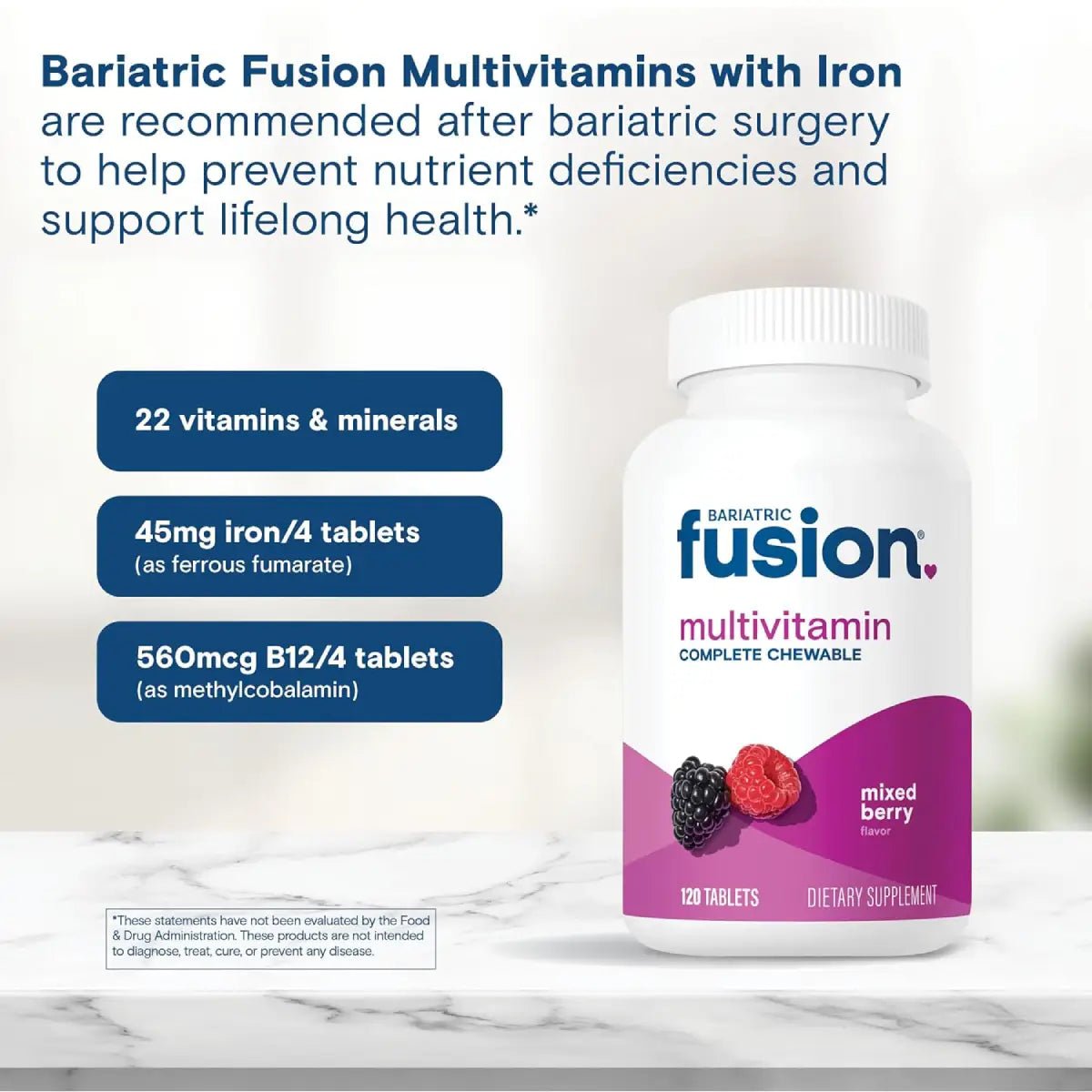 Bariatric Fusion® Multivitamínico 120 Masticables sabor Frutos Rojos - Hi Vitamins