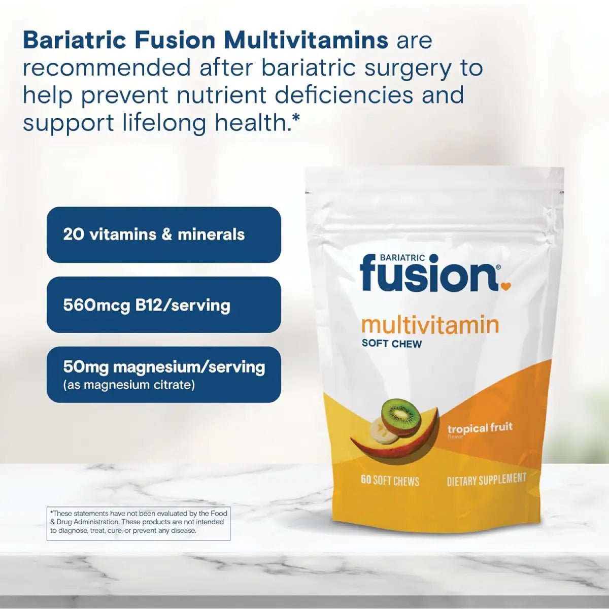 Bariatric Fusion® Multivitamínico 60 Masticables Sabor Frutos Tropicales - Hi Vitamins