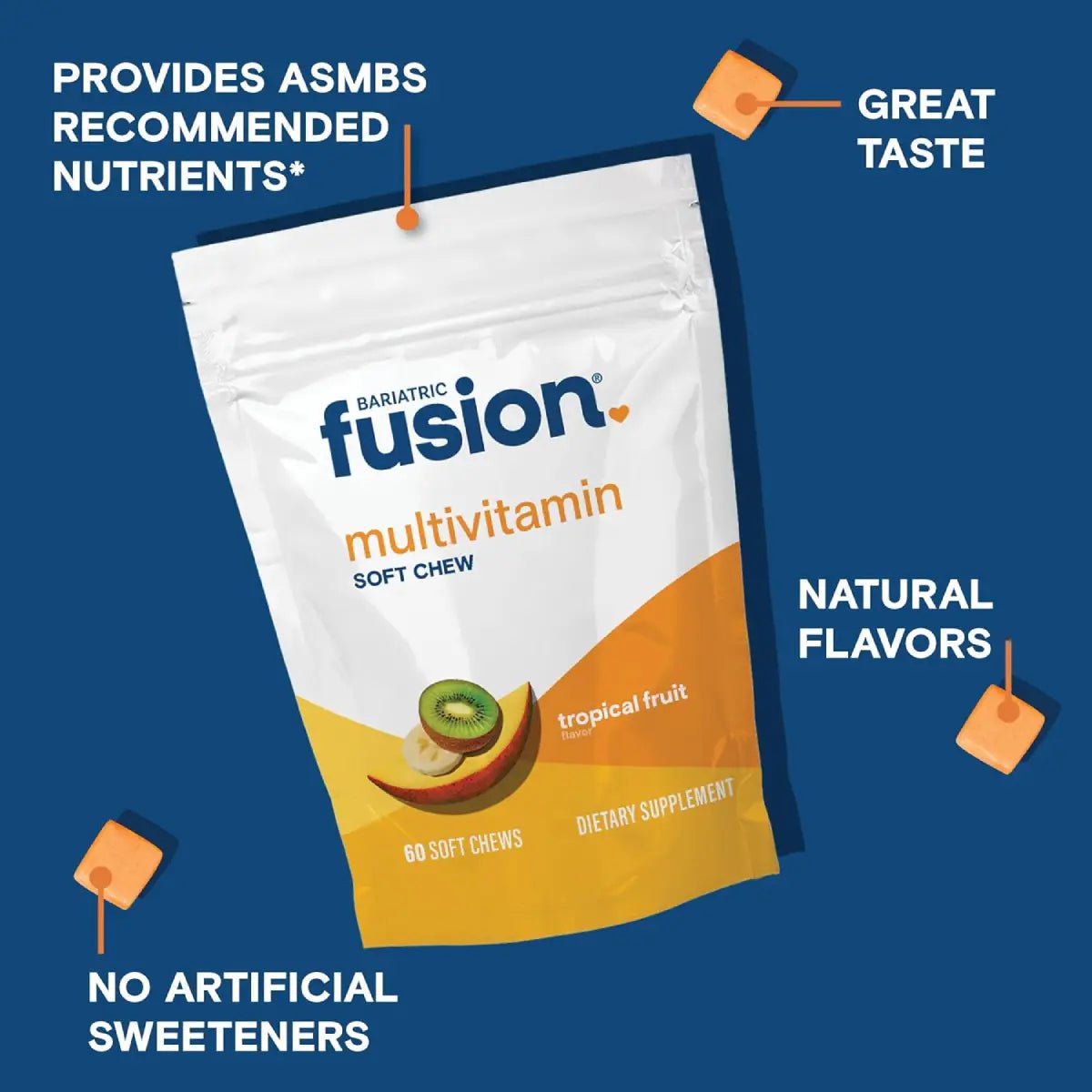 Bariatric Fusion® Multivitamínico 60 Masticables Sabor Frutos Tropicales - Hi Vitamins