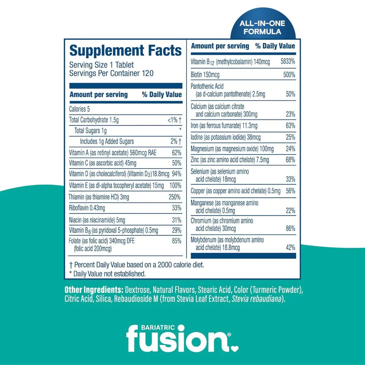 Bariatric Fusion® Multivitamínico Bariátrico Sabor Tropical 120 Tabletas - Hi Vitamins