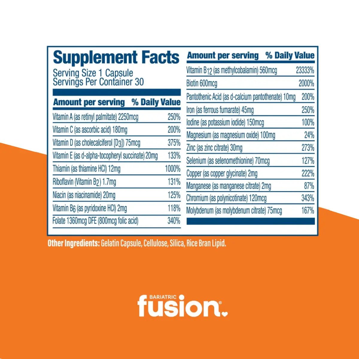 Bariatric Fusion® Multivitamínico One Per Day 30 Cápsulas - Hi Vitamins