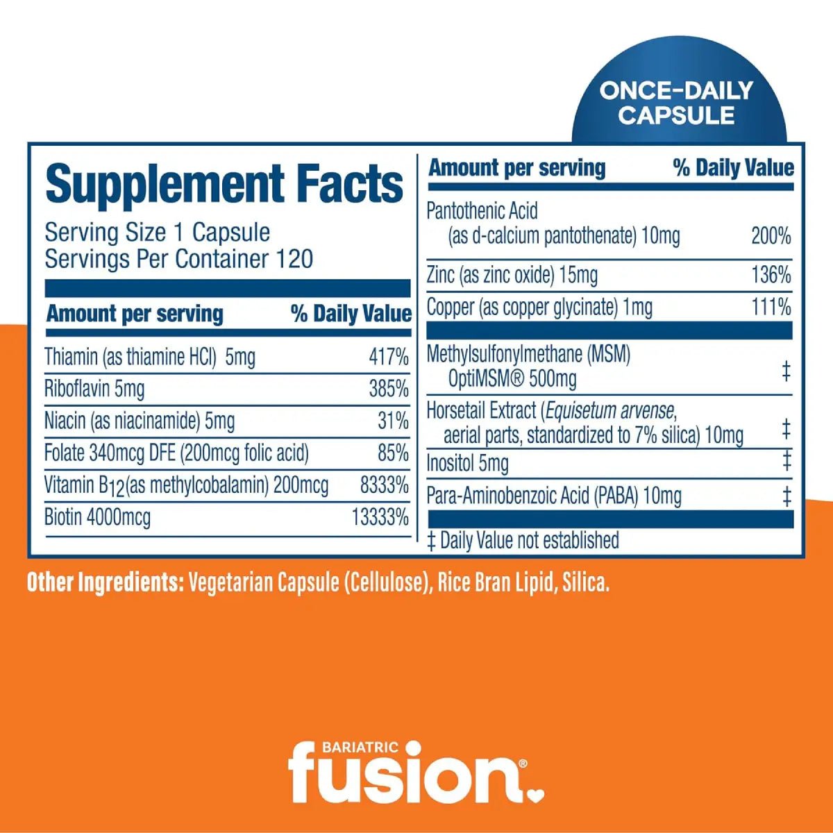 Bariatric Fusion® Rejuvenecimiento Hair Skin & Nails 120 Cápsulas - Hi Vitamins