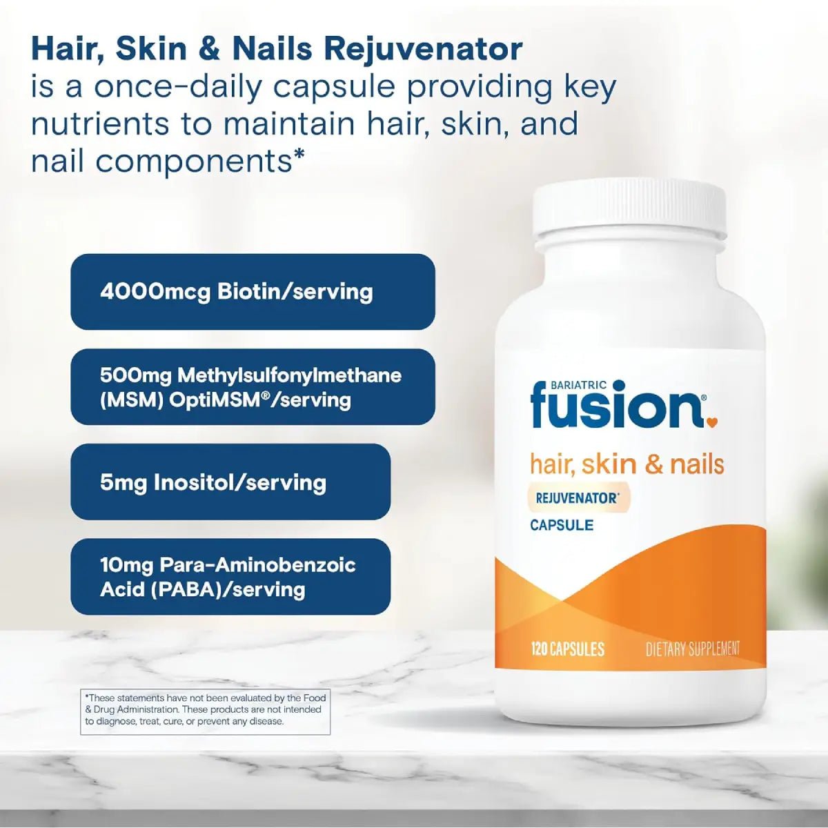 Bariatric Fusion® Rejuvenecimiento Hair Skin & Nails 120 Cápsulas - Hi Vitamins