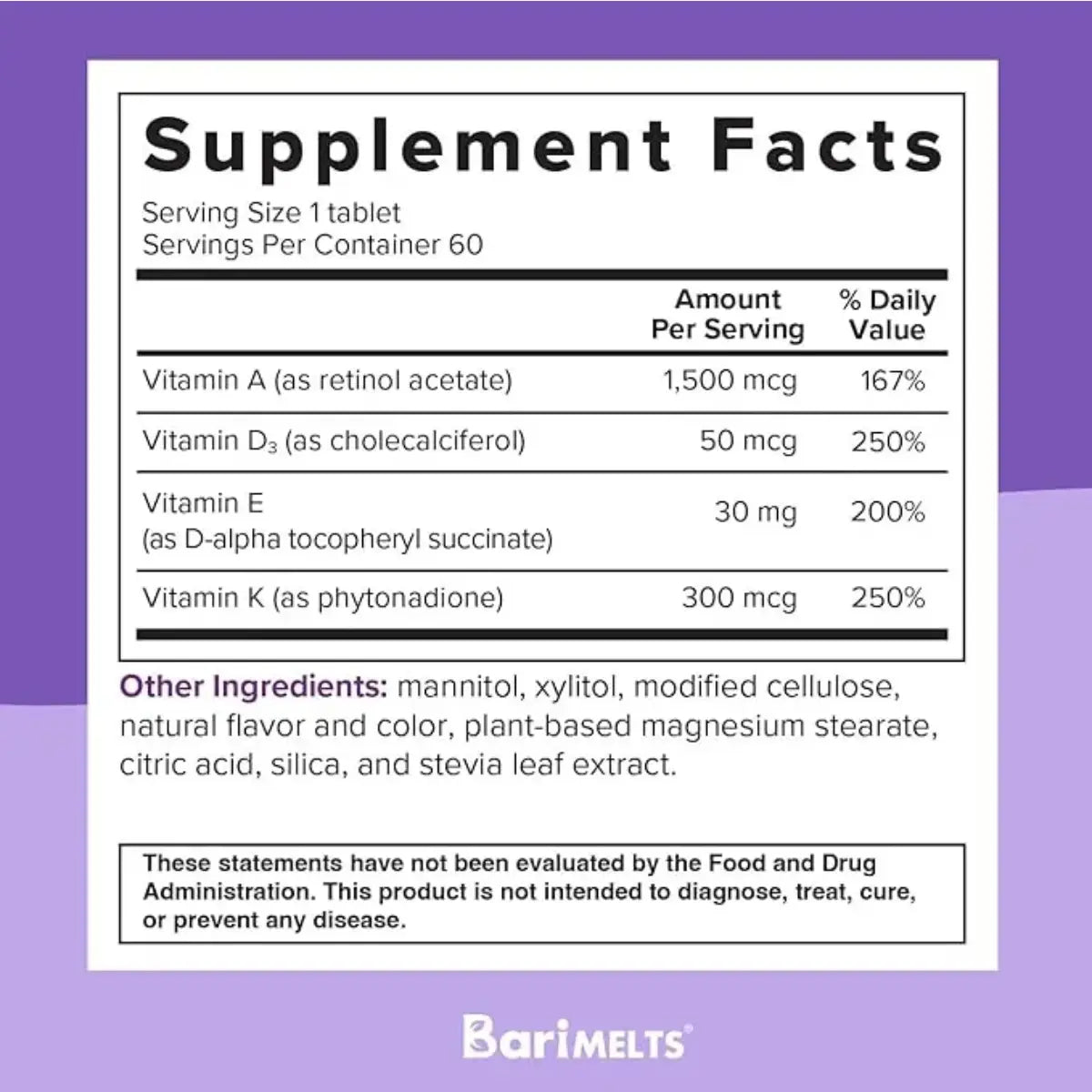 Barimelts® ADEK Sabor Fresa 60 Tabletas - Hi Vitamins