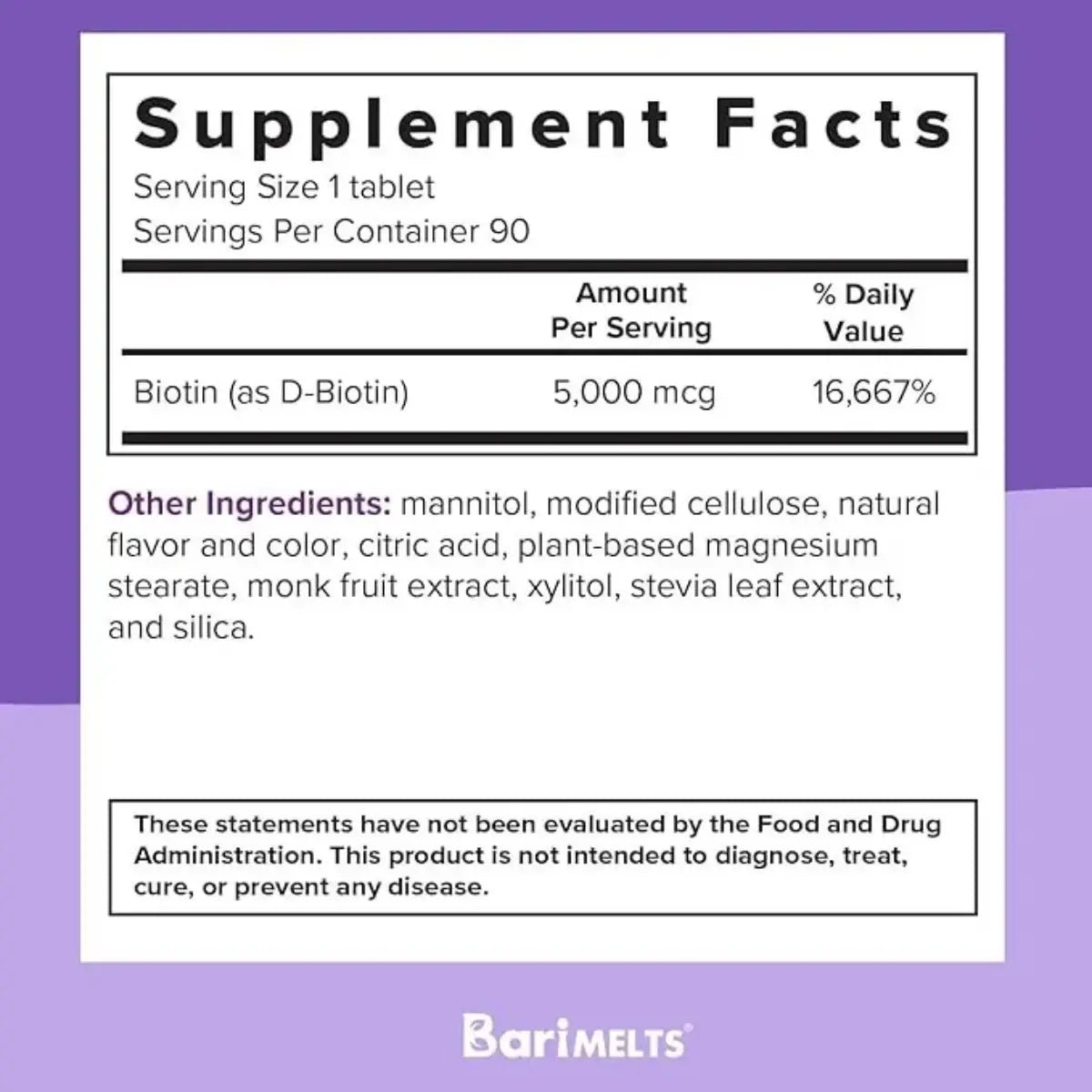 Barimelts® Biotin 90 Tabletas Sabor Fresa - Hi Vitamins