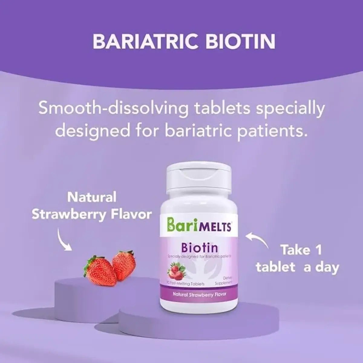 Barimelts® Biotin 90 Tabletas Sabor Fresa - Hi Vitamins