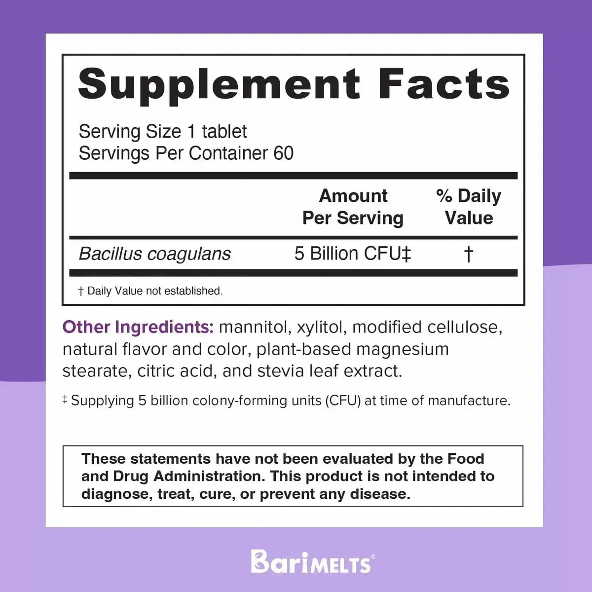 Barimelts® Probiótico Bariátrico 60 Tabletas - Hi Vitamins