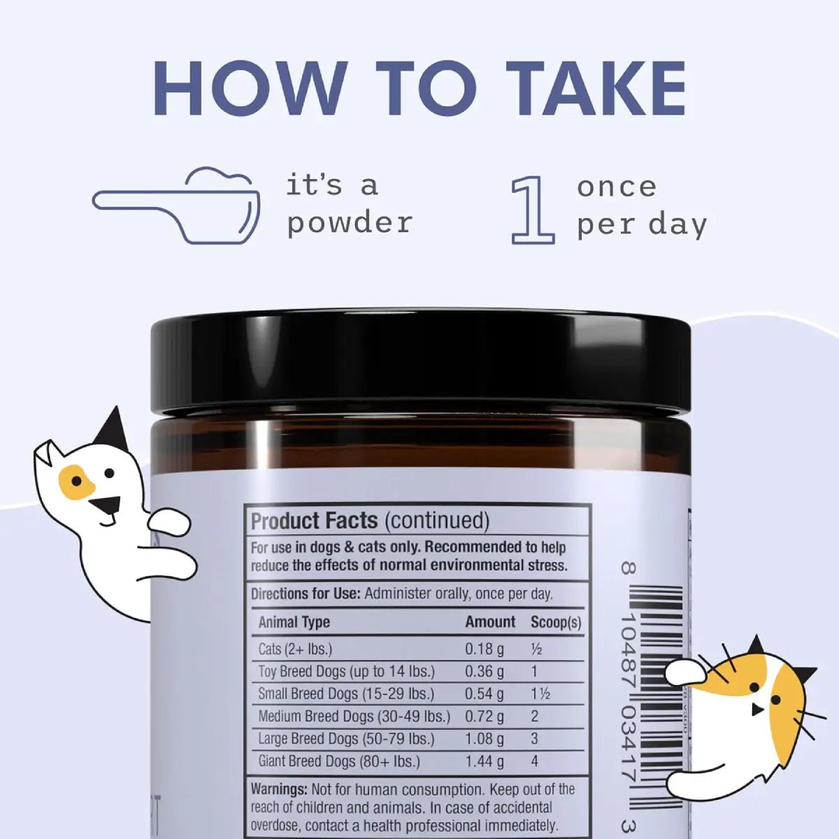 Bark & Whiskers Apoyo para Perros y Gatos Contra el Estrés 1.29 oz 36.8g - Hi Vitamins