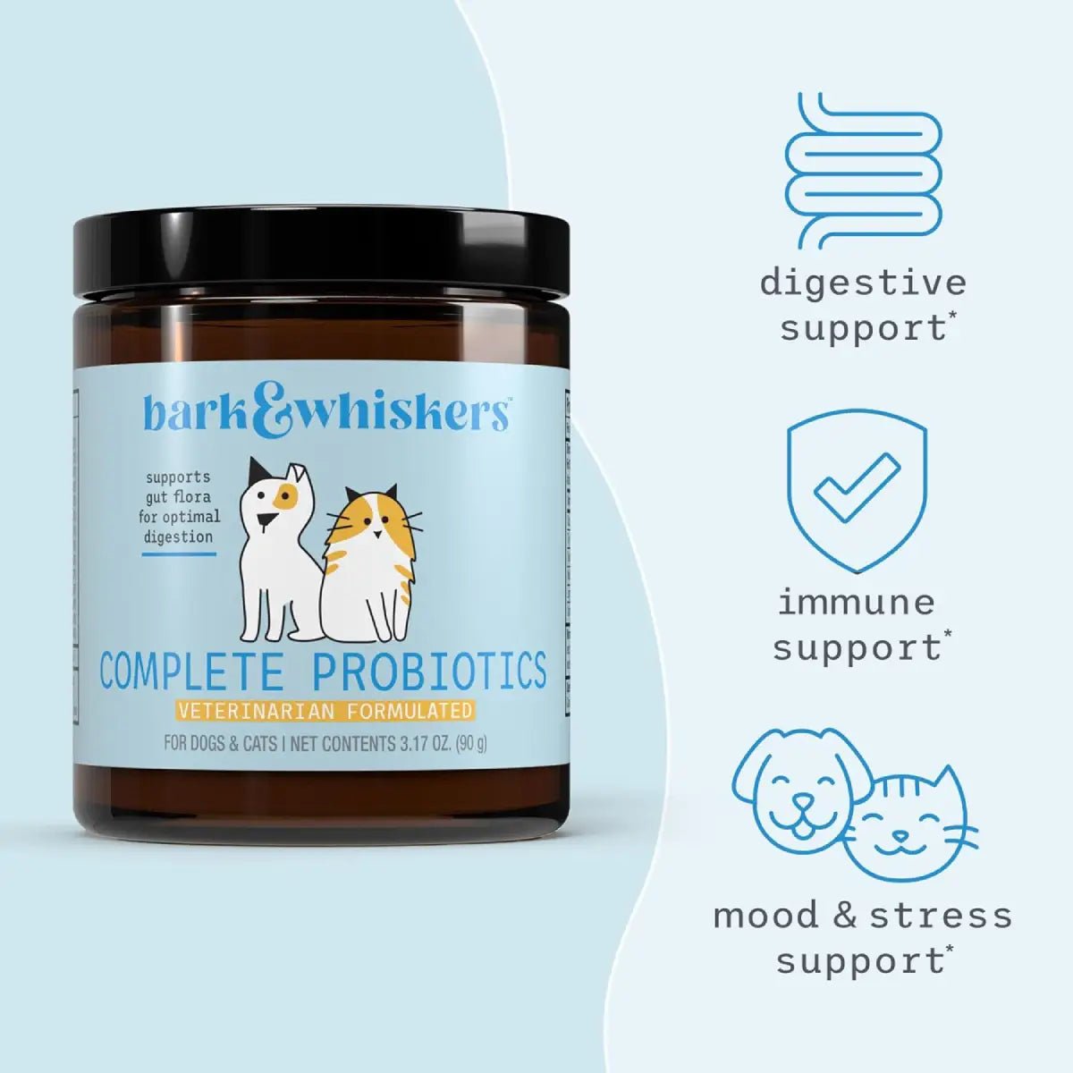 Bark & Whiskers Complete Probiotics para Mascotas 3.17 Oz 90 G - Hi Vitamins