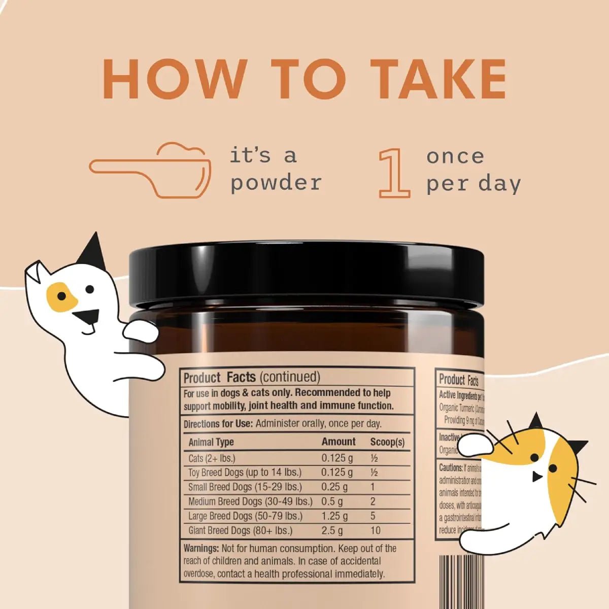 Bark & Whiskers Cúrcuma Orgánica para Mascotas 2.64 Oz 75 G - Hi Vitamins