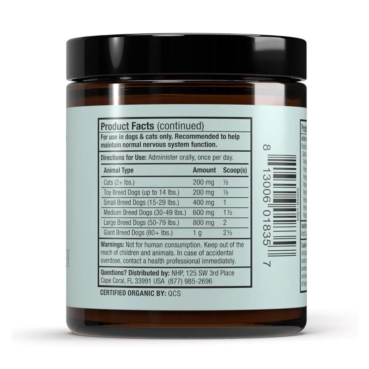 Bark & Whiskers Organic Vitamina B Complex para Mascotas 0.85 Oz 24 G - Hi Vitamins