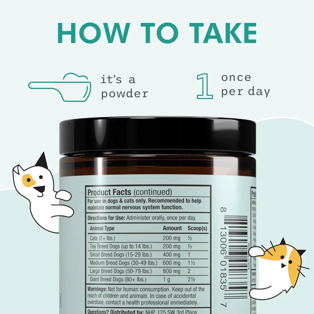 Bark & Whiskers Organic Vitamina B Complex para Mascotas 0.85 Oz 24 G - Hi Vitamins