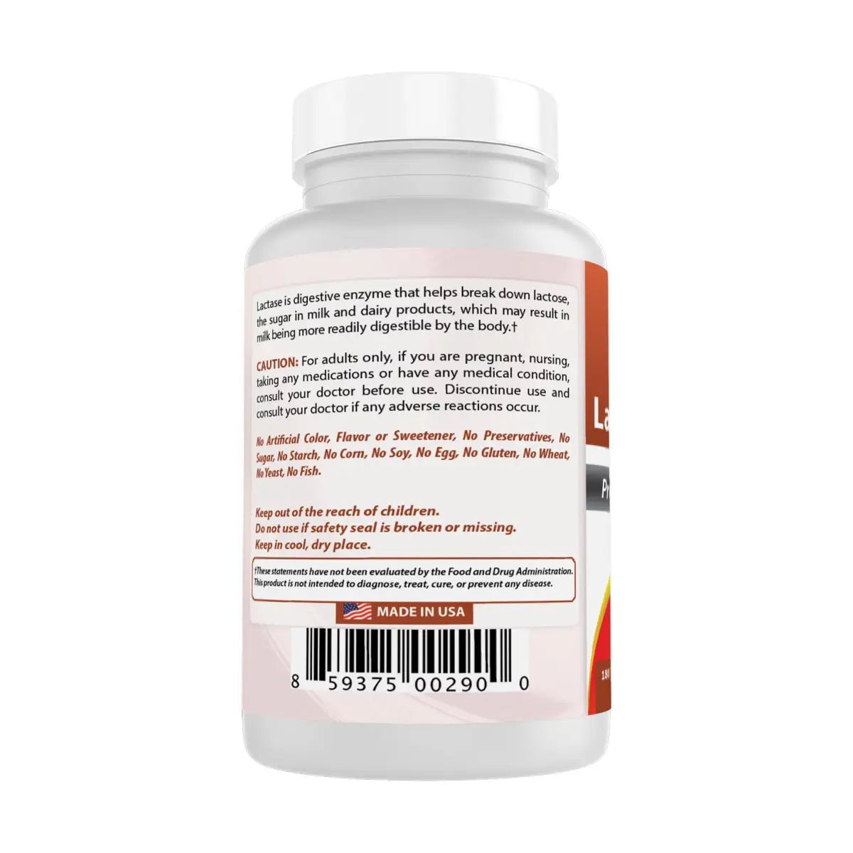 Best Naturals Enzima Lactasa Natural 3000 FCC ALU 180 Tabletas - Hi Vitamins