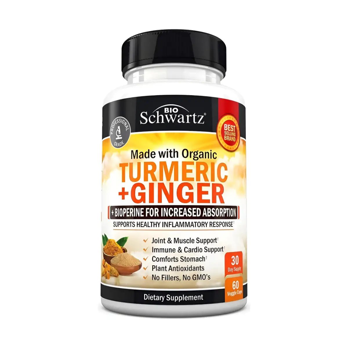 Bio Schwartz Turmeric + Ginger 60 Cápsulas - Hi Vitamins