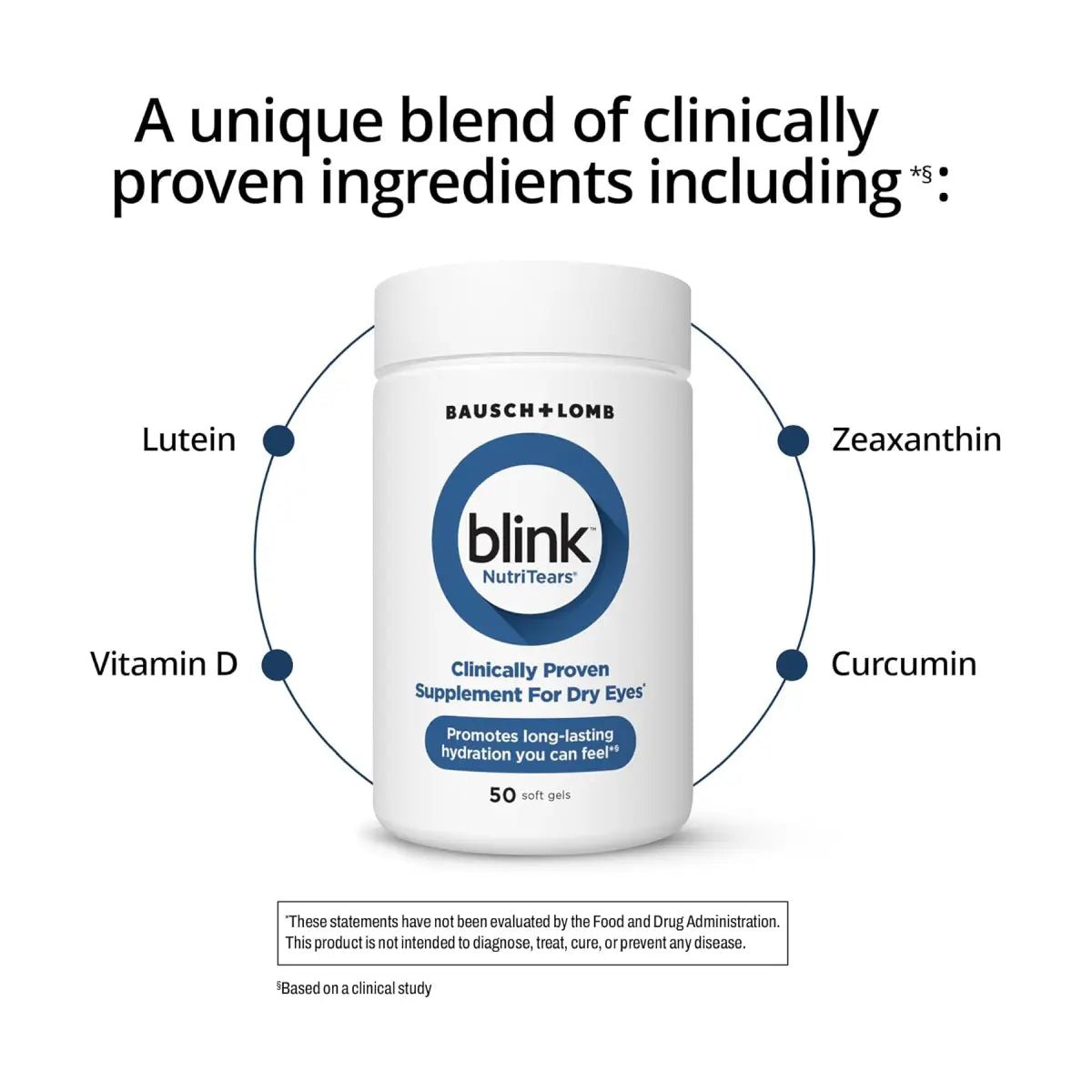 Blink NutriTears Bausch + Lomb 50 Softgels - Hi Vitamins