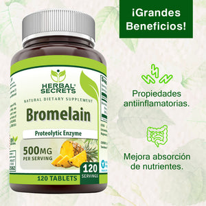 HERBAL SECRETS® BROMELAIN 500MG 120 TABLETS