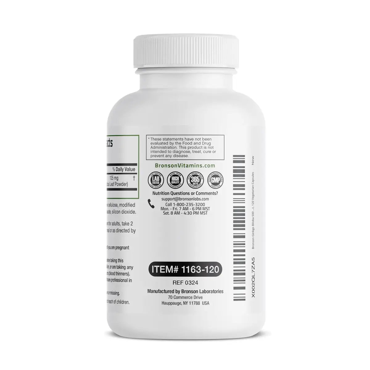Bronson Ginkgo Biloba 120 Cápsulas - Hi Vitamins