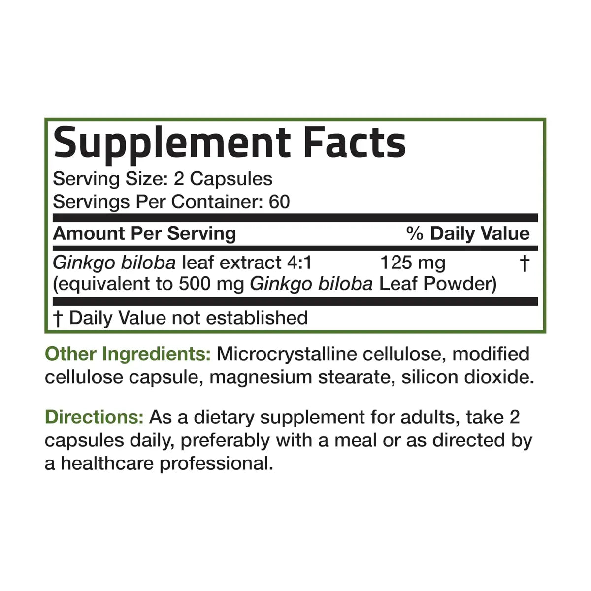 Bronson Ginkgo Biloba 120 Cápsulas - Hi Vitamins
