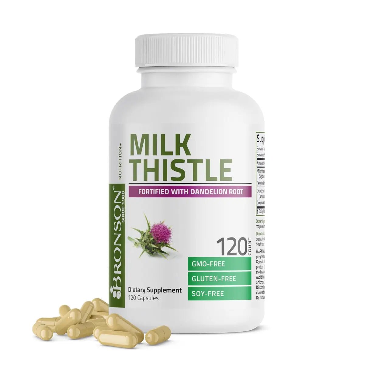 Bronson Milk Thistle (Cardo Mariano) 120 Cápsulas - Hi Vitamins
