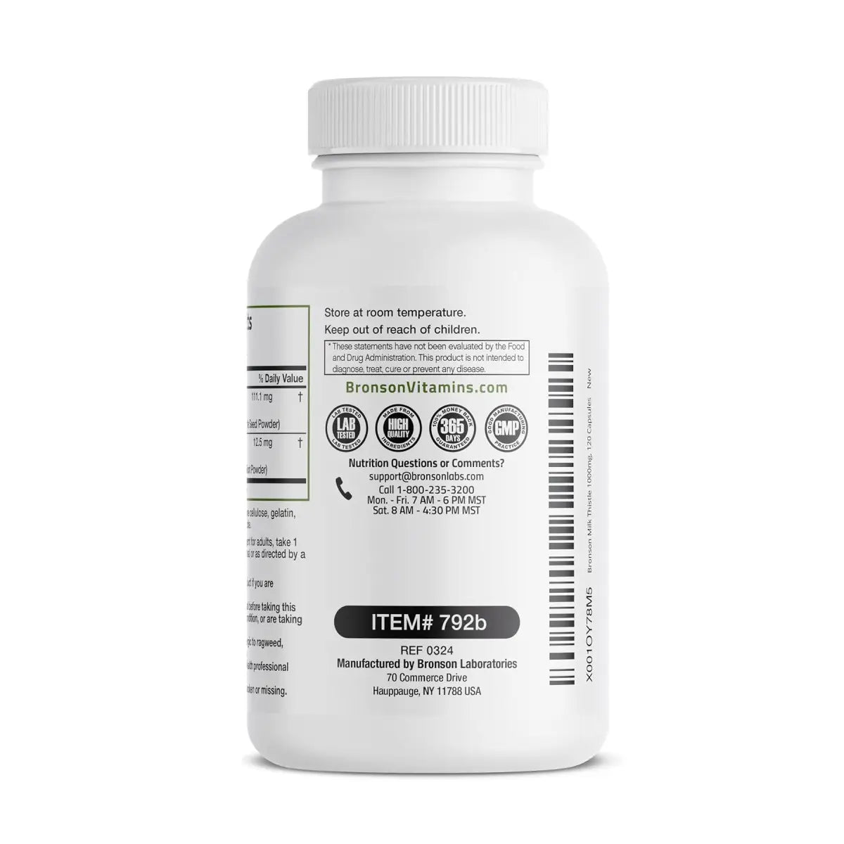 Bronson Milk Thistle (Cardo Mariano) 120 Cápsulas - Hi Vitamins