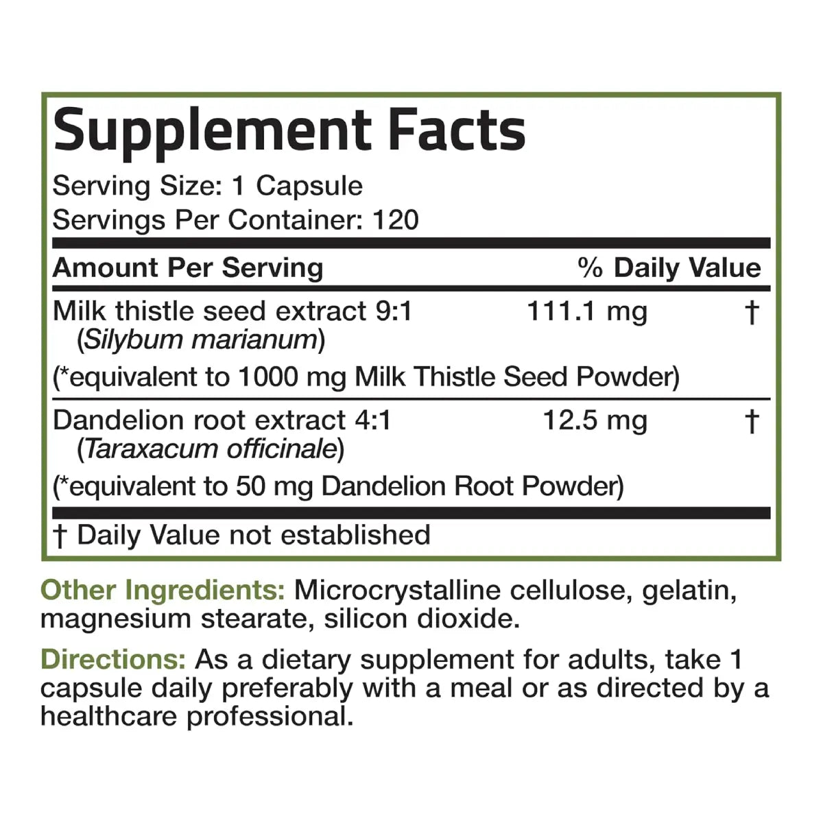 Bronson Milk Thistle (Cardo Mariano) 120 Cápsulas - Hi Vitamins