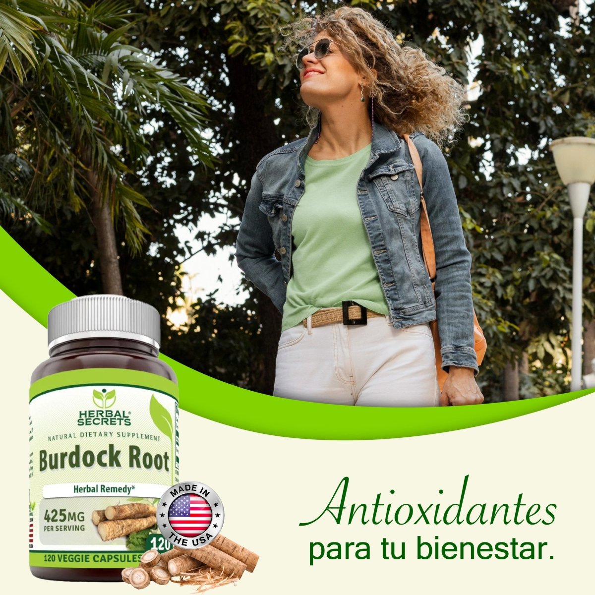 Herbal Secrets® Raíz de Bardana 425mg 120 Cápsulas - Hi Vitamins
