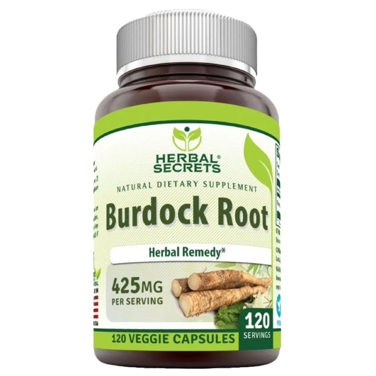 Herbal Secrets® Raíz de Bardana 425mg 120 Cápsulas - Hi Vitamins