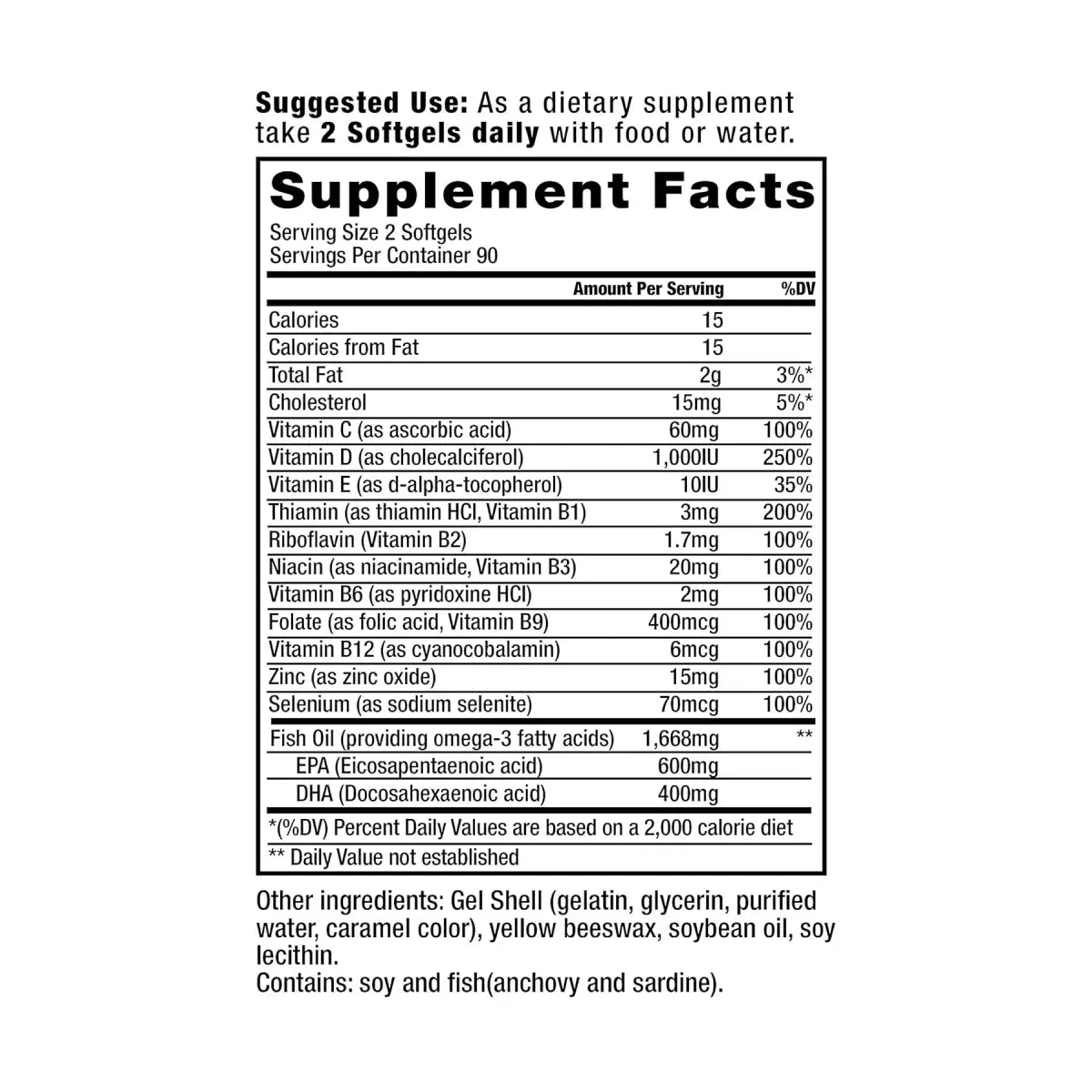Cardiamin Salud y Bienestar del Corazón con Omega 3 180 Softgels - Hi Vitamins