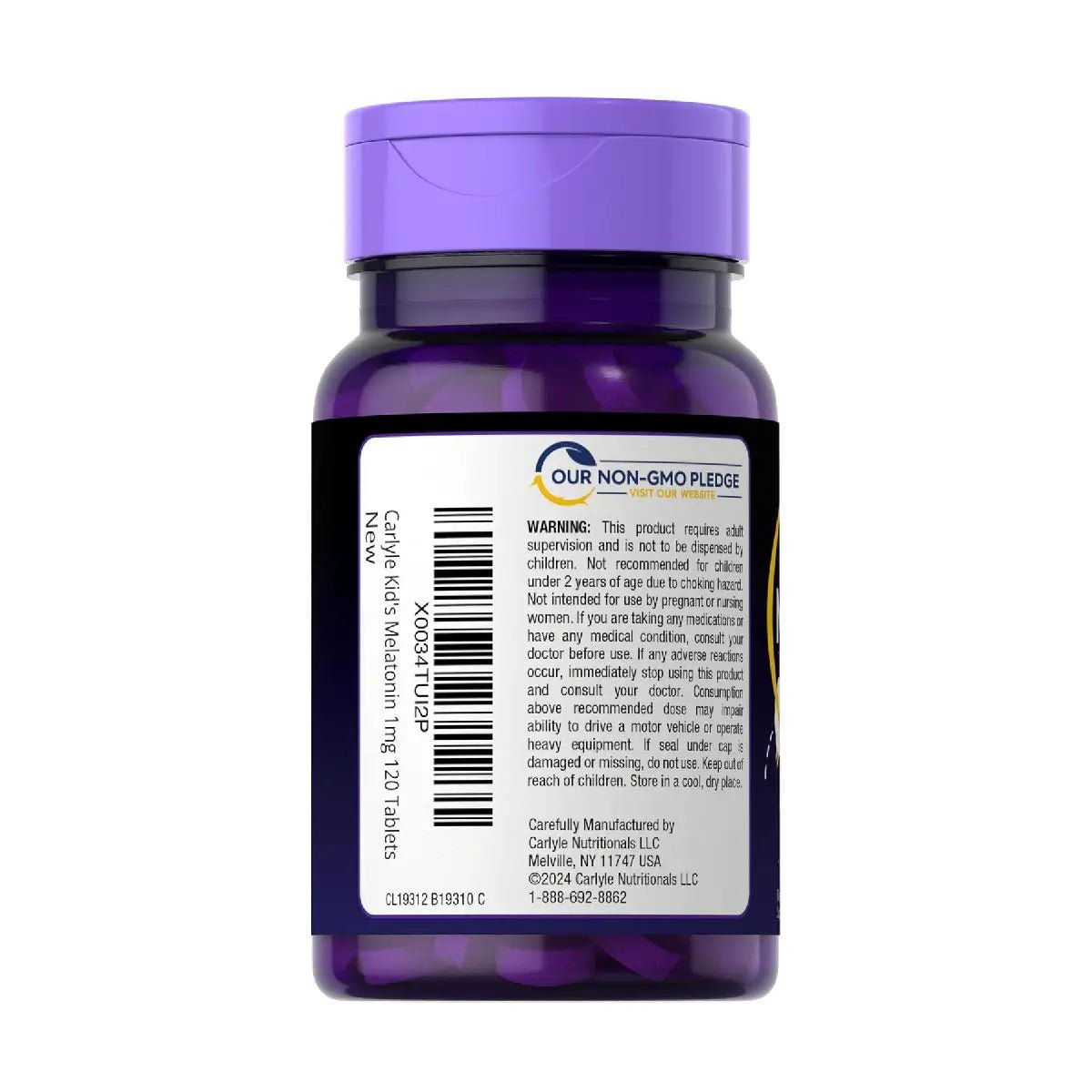 Carlyle Kid's Melatonina 1 Mg 120 Tabletas Sabor Frutal - Hi Vitamins