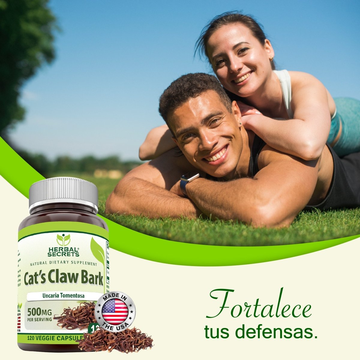 Herbal Secrets Cat's Claw Bark 120 Cápsulas - Hi Vitamins