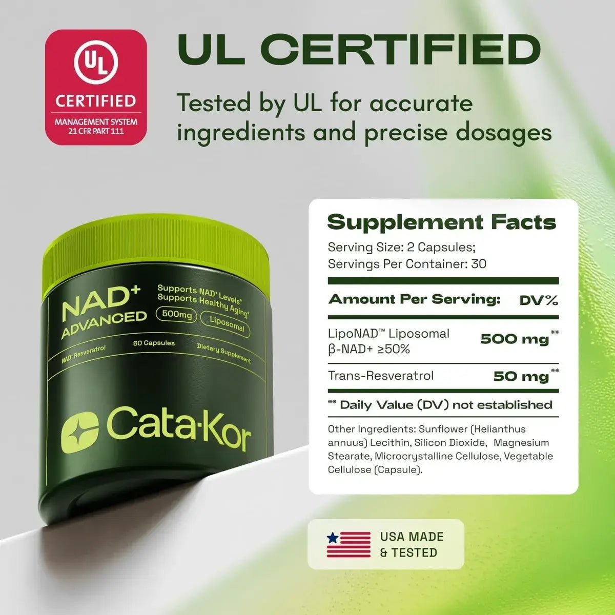 Cata - Kor NAD+ Advanced 500 mg 60 Cápsulas - Hi Vitamins
