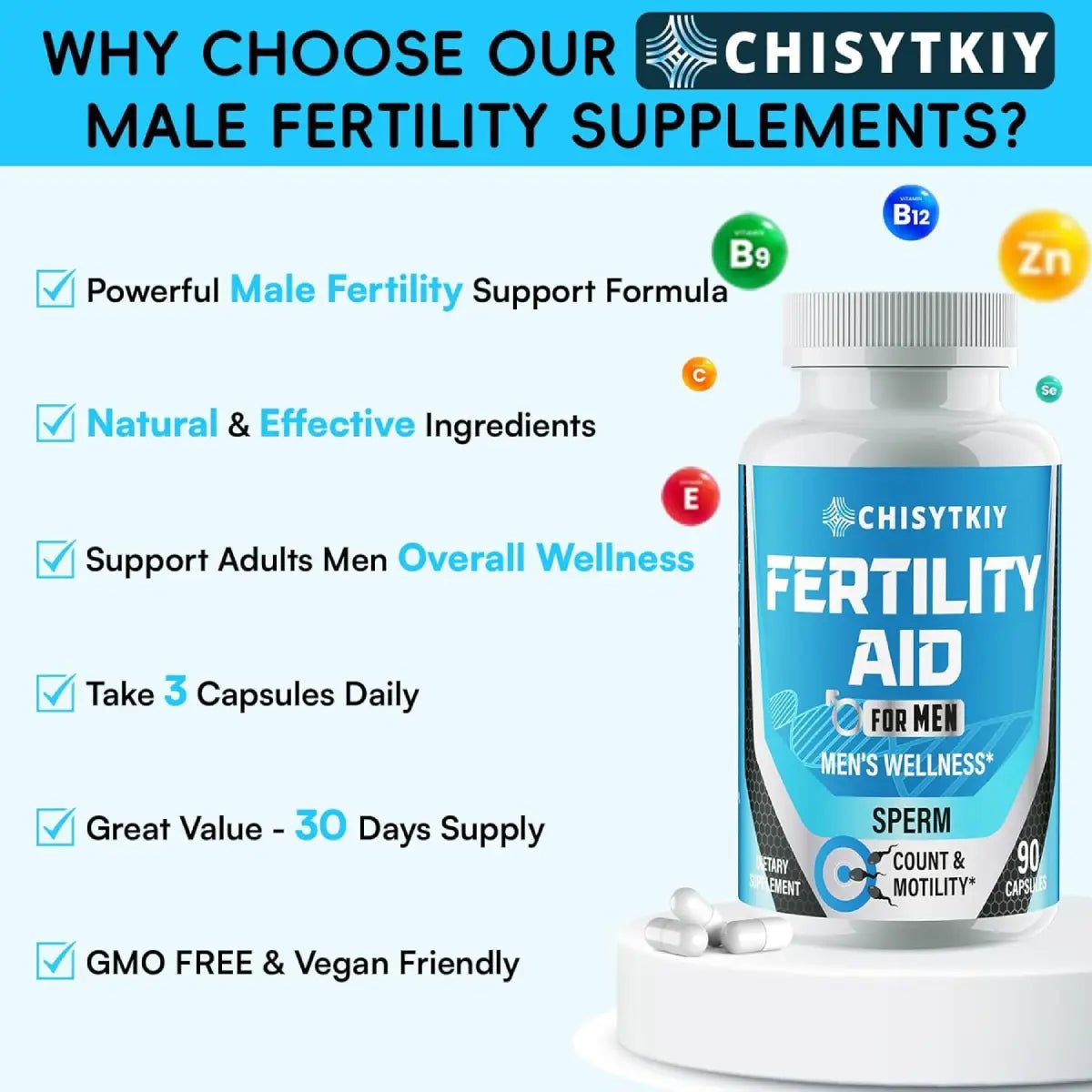 Chisytkiy Fertility Aid For Men 90 Cápsulas - Hi Vitamins
