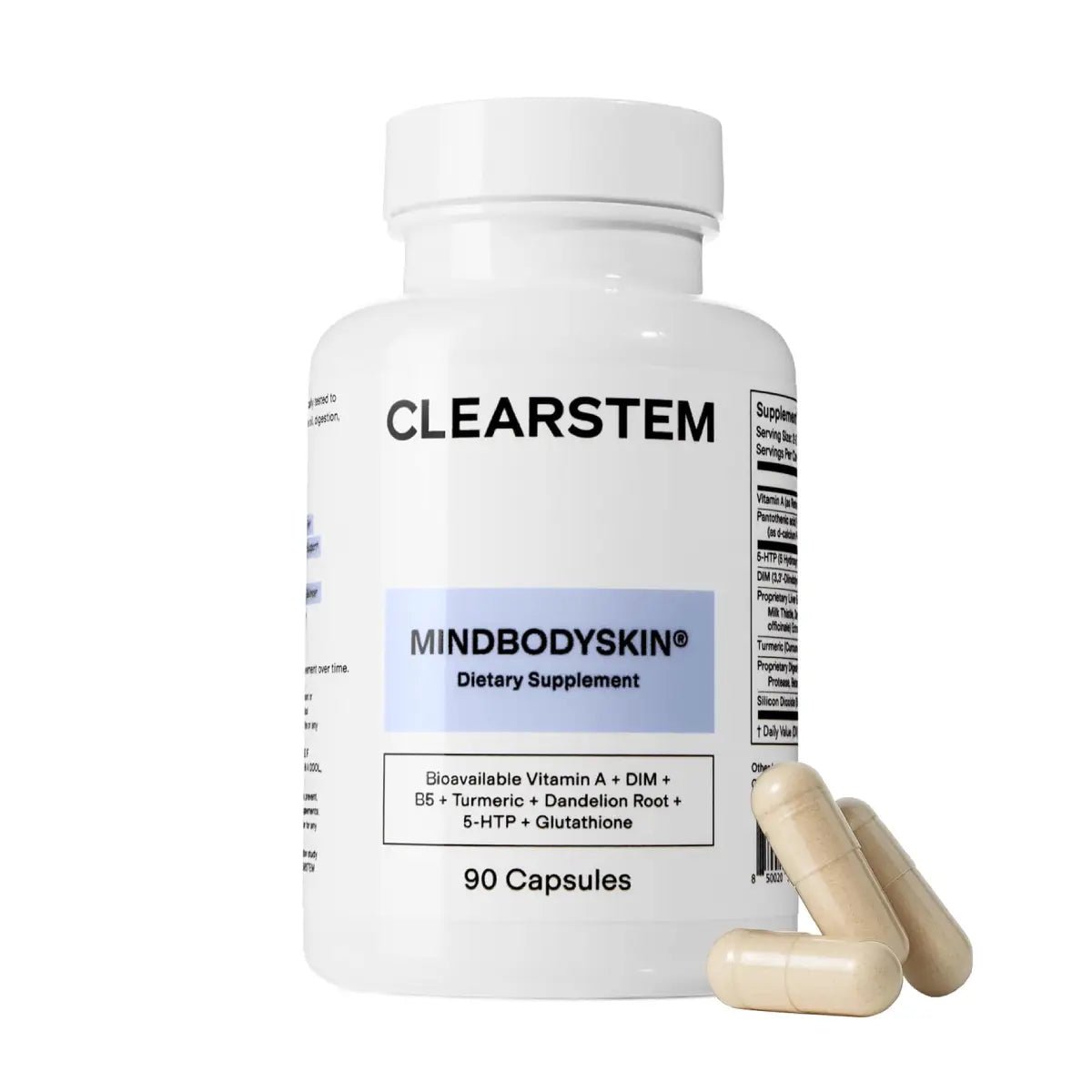 Clearstem MindBodySkin Suplemento para piel con imperfecciones 90 cápsulas - Hi Vitamins
