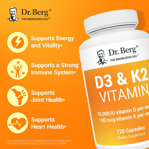 DR. BERG D3 & K2 VITAMIN 120 CAPSULES