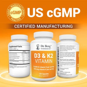 DR. BERG D3 & K2 VITAMIN 120 CAPSULES