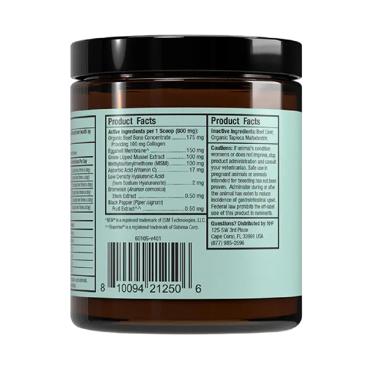 Dr. Mercola Bark & Whiskers Joint Support 48 g Suplemento en Polvo para Perros y Gatos Apoyo Movilidad y Salud Articular